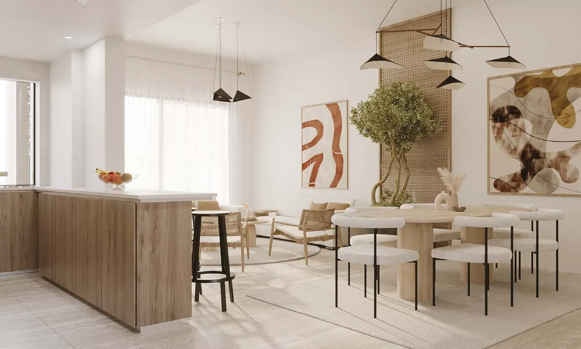Apartment kitchen and dining at The Plaza