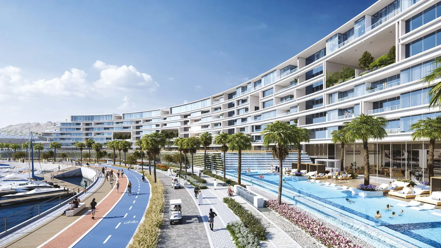 Residential pool and terrace at The Plaza